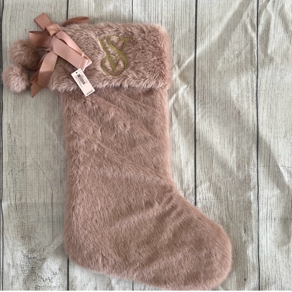 Victoria’s Secret Plush Pink Faux Fur Stocking